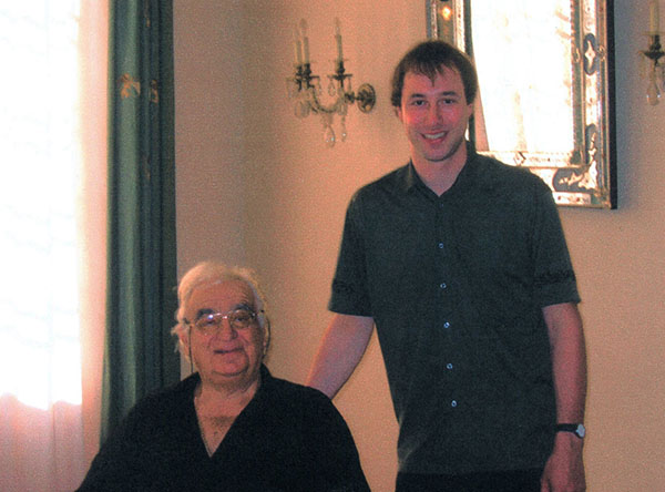 Maurice André und Michael Rösch an einem Meisterkurs 2002